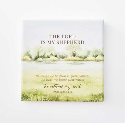 christian ceramic coaster the lord is my shepherd
