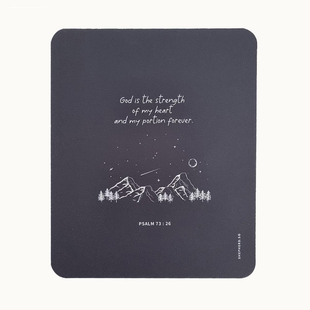 mousepad god is the strength of my heart my portion