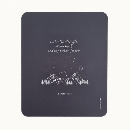mousepad god is the strength of my heart my portion