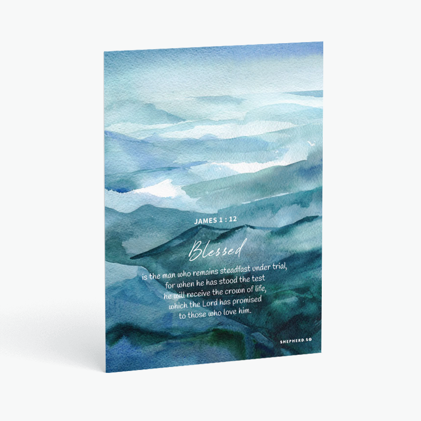 christian postcards blessed is the man who remains steadfast under trial