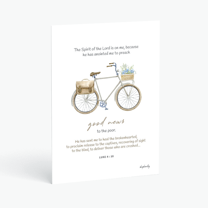 christian postcards luke 4:18 the spirit of the Lord is on me