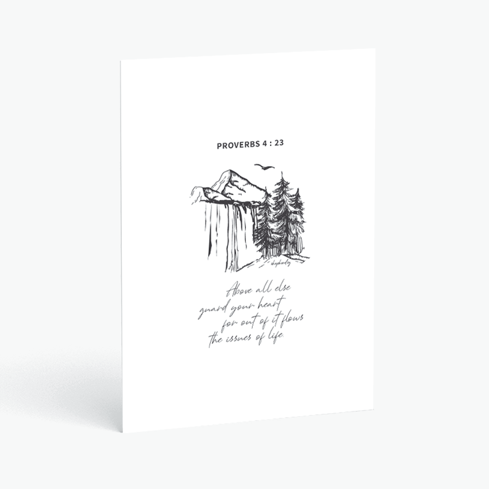 christian postcards above all else guard your heart proverbs 4:23