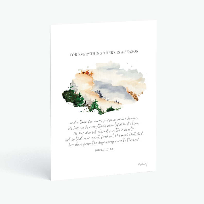 christian postcard bible verse for everything there is a season