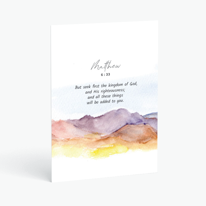 christian postcard bible verse seek first the kingdom of God