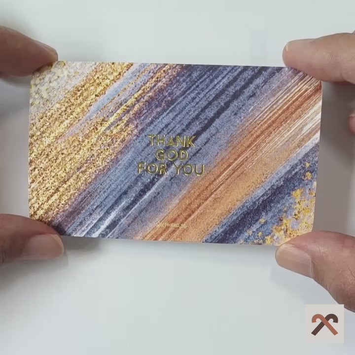 video of Christian gift cards designed by shepherd.sg with foil and embossed designs.