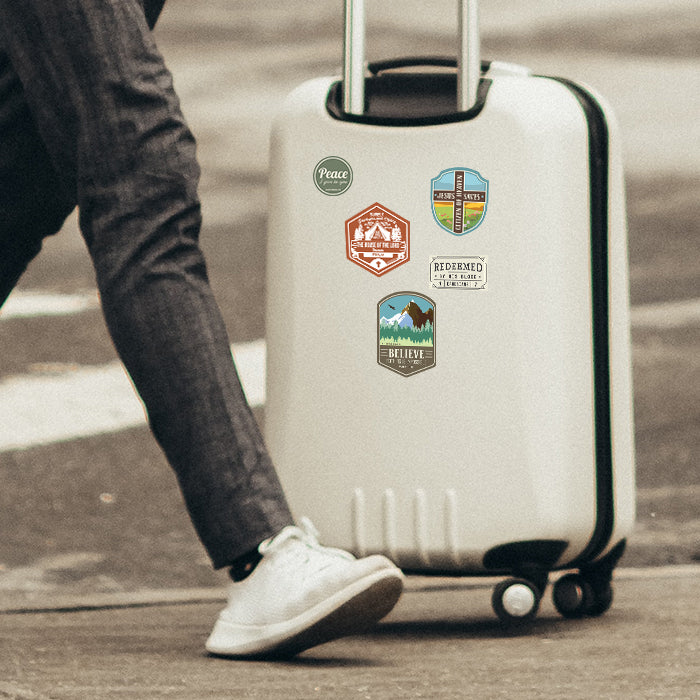 sticker luggage mockup
