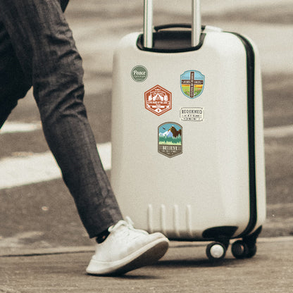 sticker luggage mockup